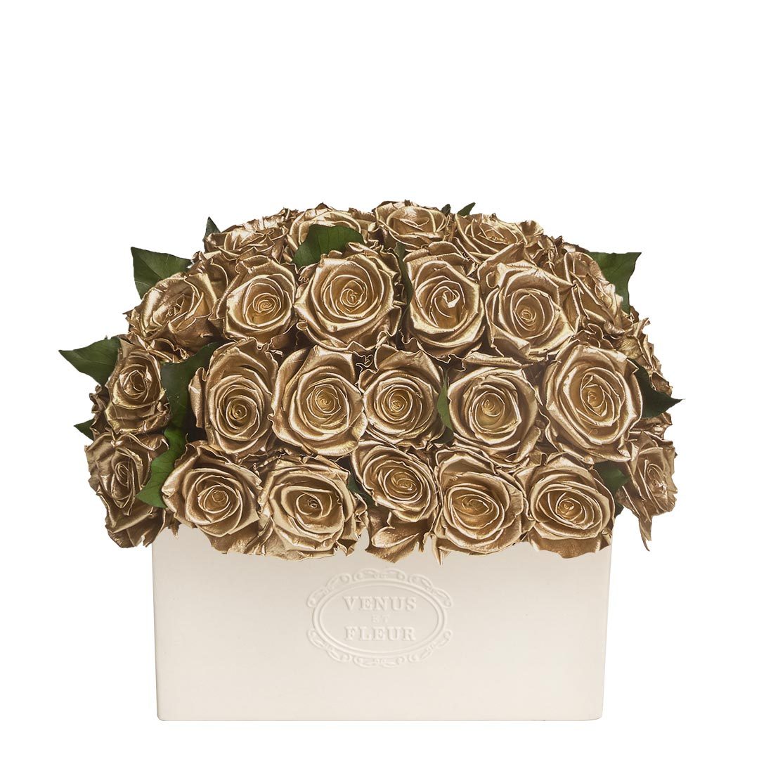 Serene Vase with Eternity® Roses & Eternity™ Hedera Leaves