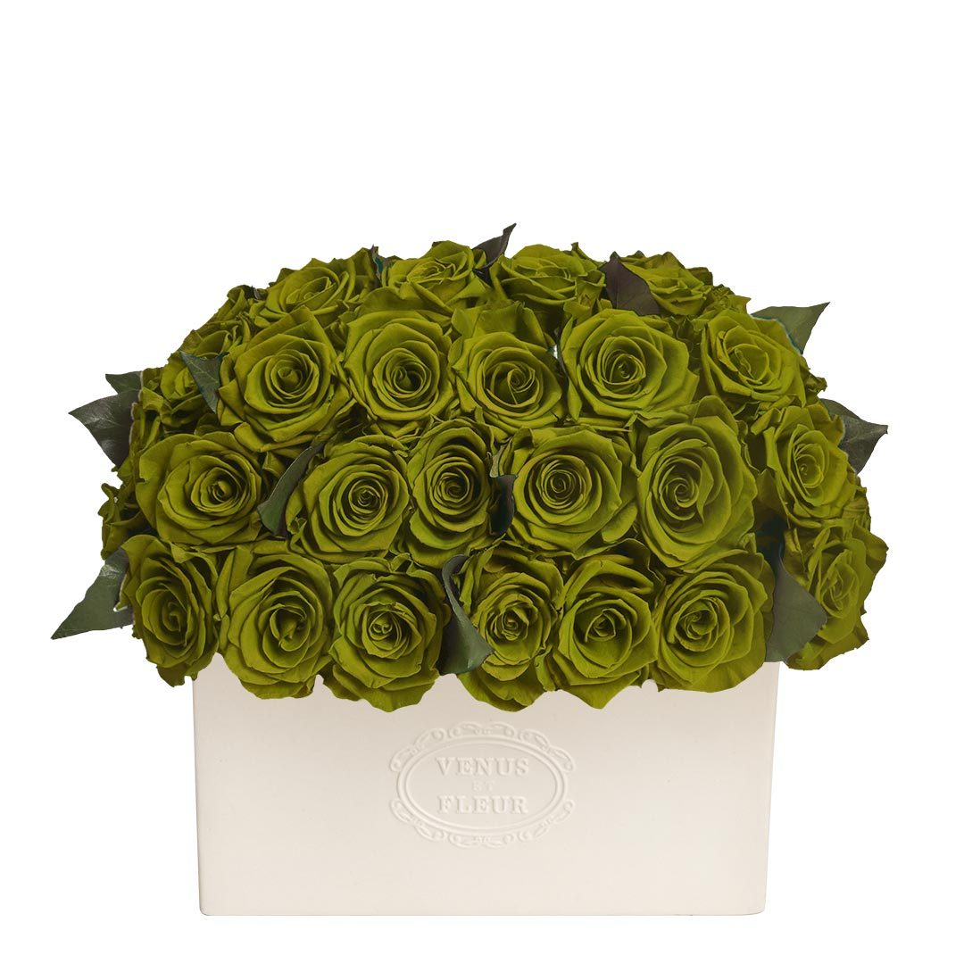 Serene Vase with Eternity® Roses & Eternity™ Hedera Leaves