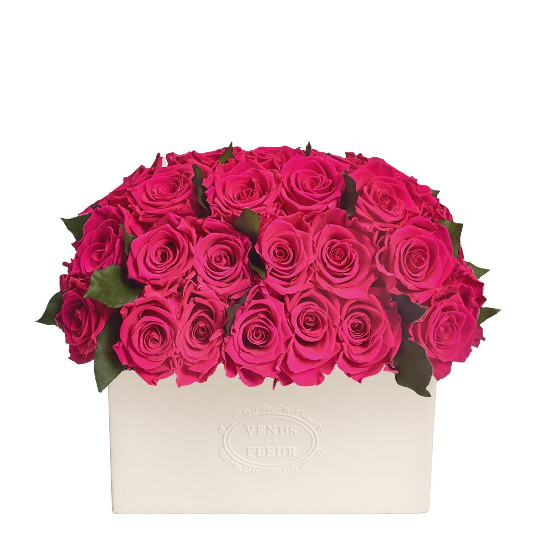 Serene Vase with Eternity® Roses & Eternity™ Hedera Leaves
