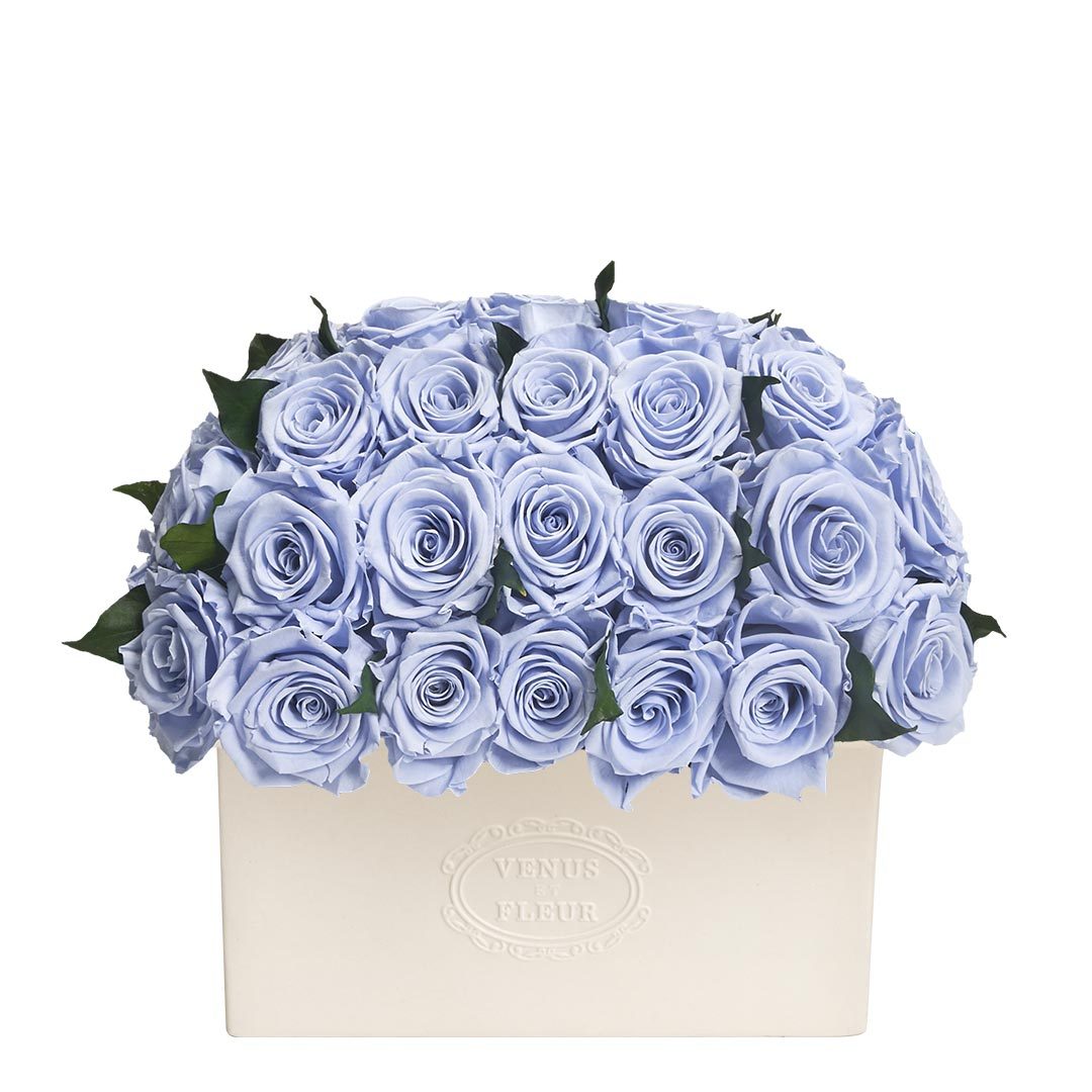 Serene Vase with Eternity® Roses & Eternity™ Hedera Leaves
