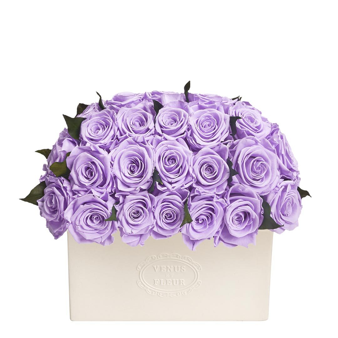 Serene Vase with Eternity® Roses & Eternity™ Hedera Leaves