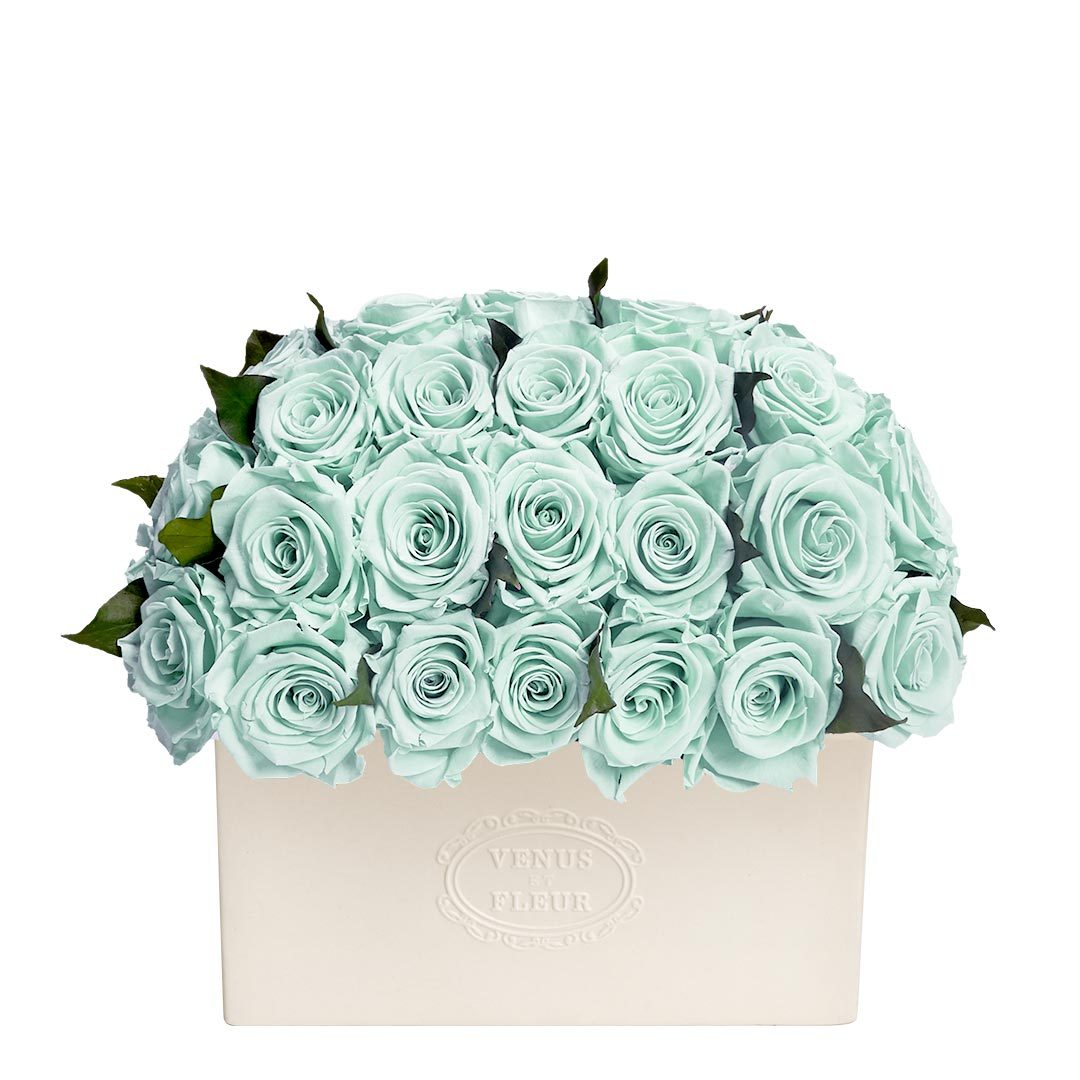 Serene Vase with Eternity® Roses & Eternity™ Hedera Leaves