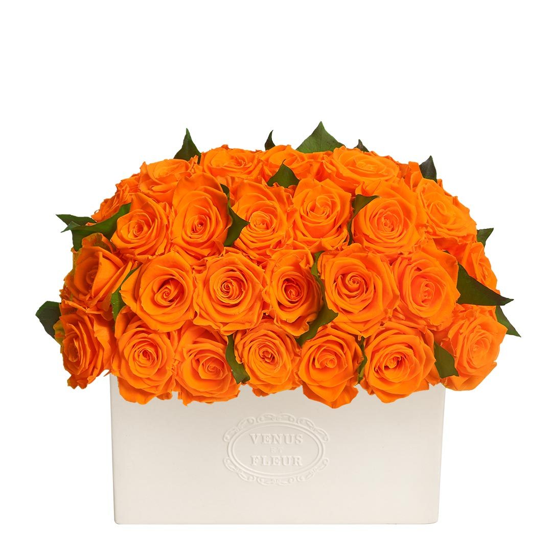 Serene Vase with Eternity® Roses & Eternity™ Hedera Leaves