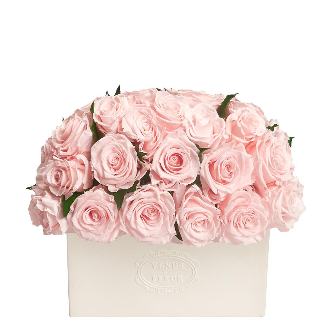 Serene Vase with Eternity® Roses & Eternity™ Hedera Leaves