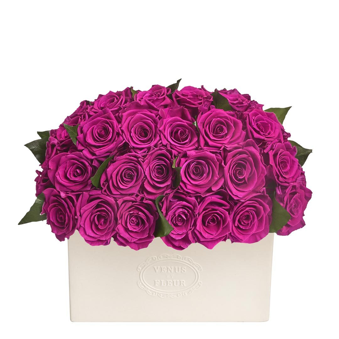 Serene Vase with Eternity® Roses & Eternity™ Hedera Leaves