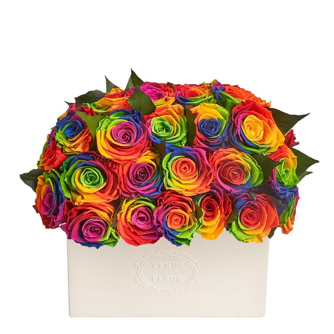 Serene Vase with Eternity® Roses & Eternity™ Hedera Leaves