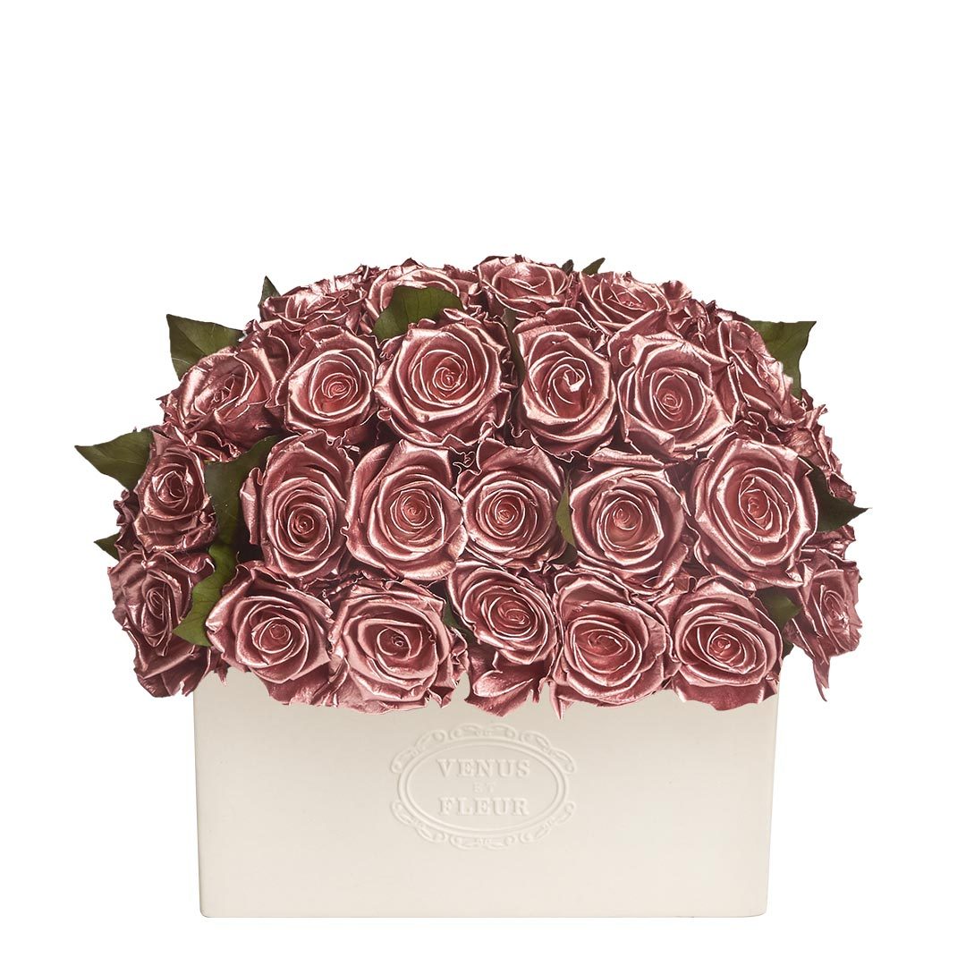 Serene Vase with Eternity® Roses & Eternity™ Hedera Leaves
