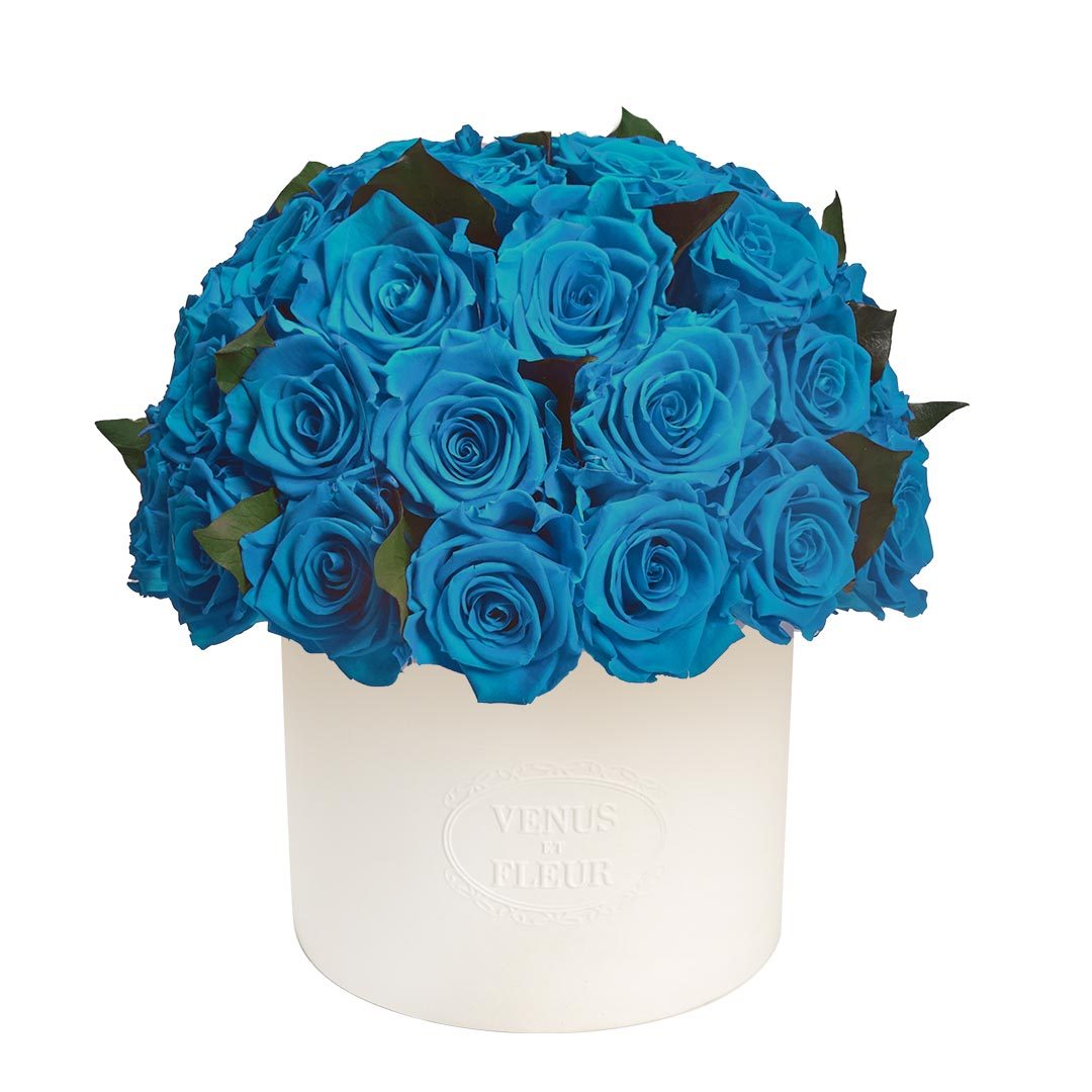 Thalia Vase with Eternity® Roses and Eternity™ Hedera Leaves