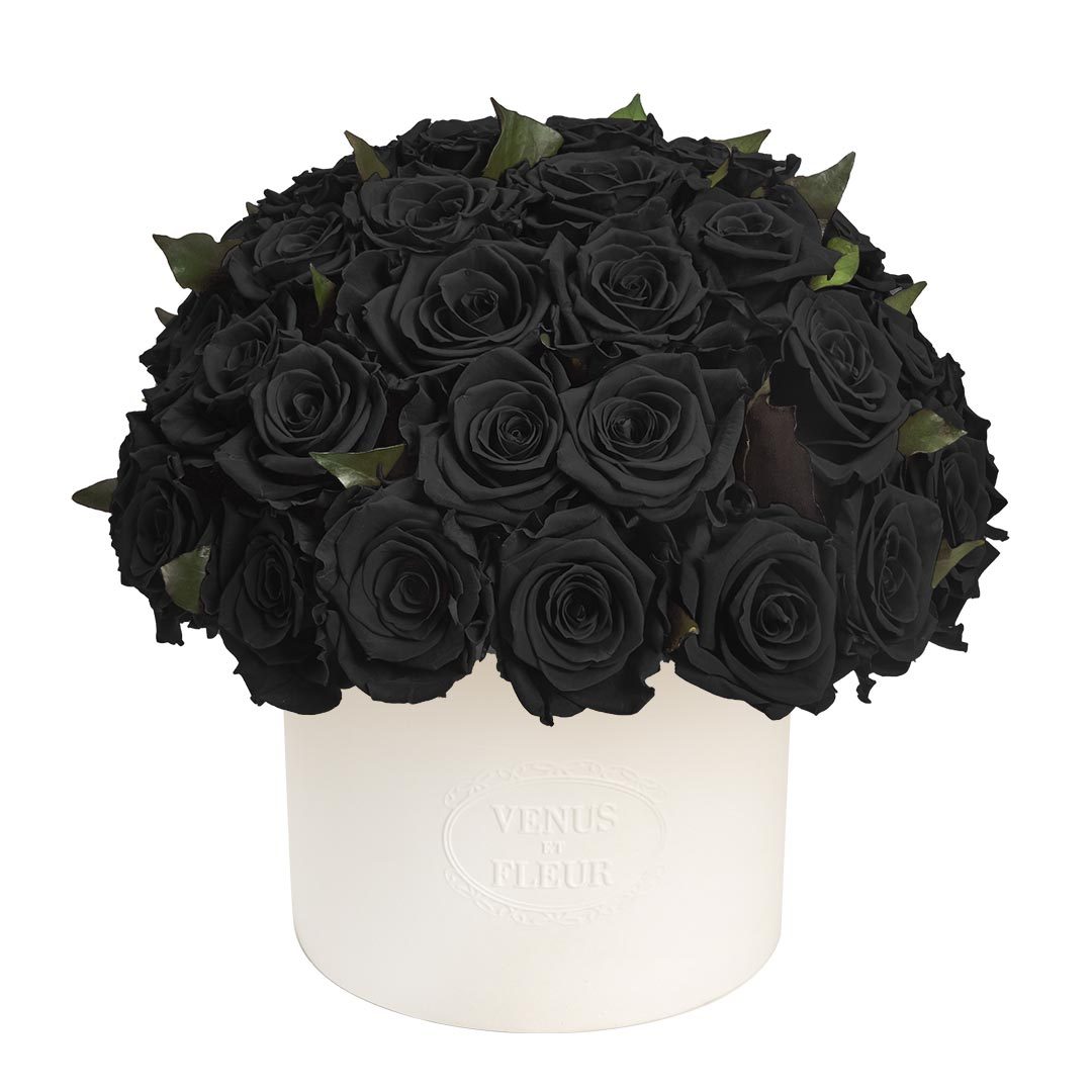 Thalia Vase with Eternity® Roses and Eternity™ Hedera Leaves