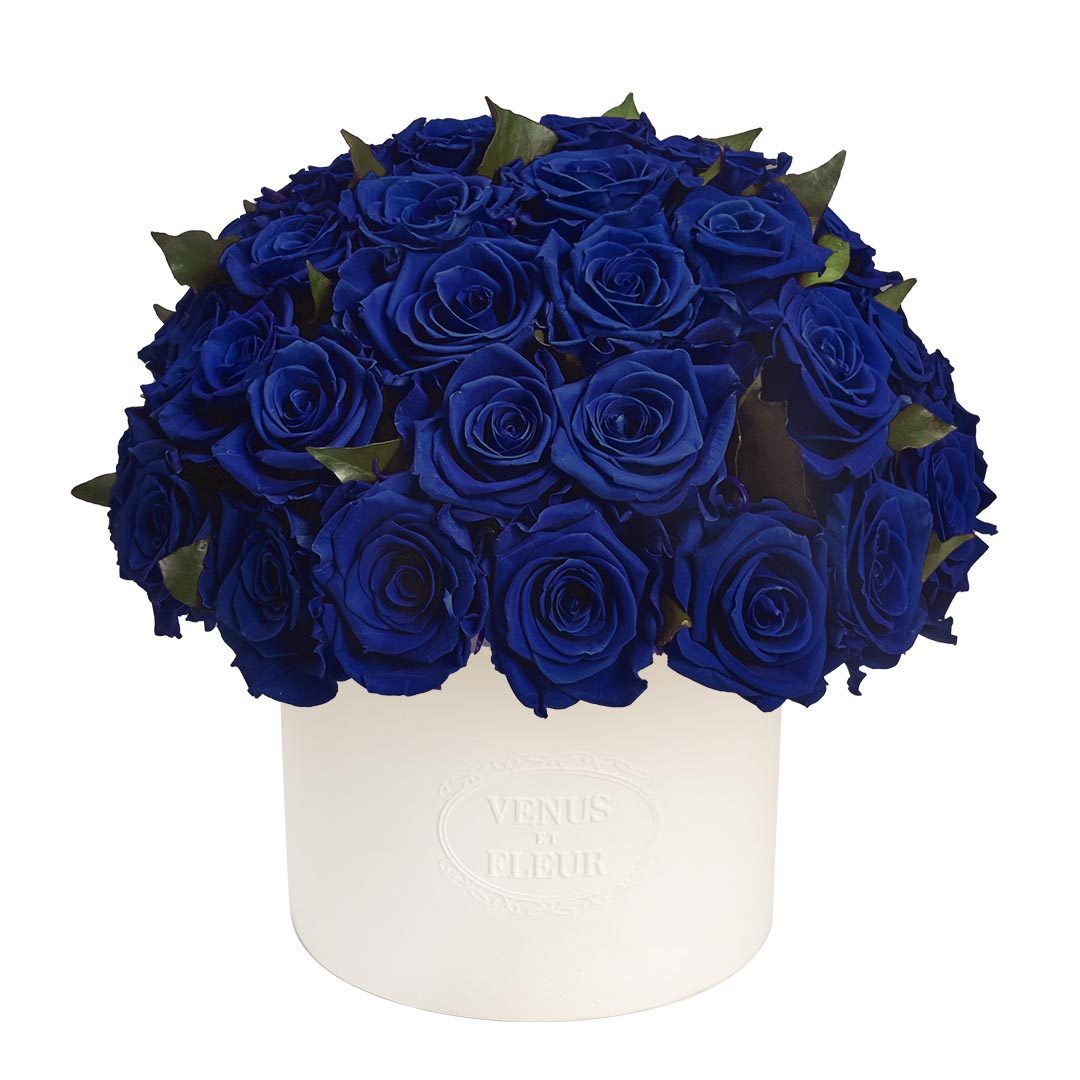 Thalia Vase with Eternity® Roses and Eternity™ Hedera Leaves