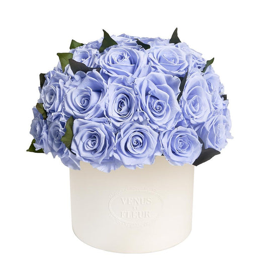 Thalia Vase with Eternity® Roses and Eternity™ Hedera Leaves