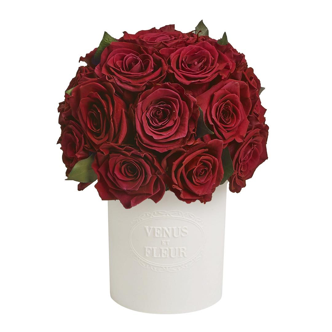 Fleura Vase with Eternity® Roses and Eternity™ Hedera Leaves