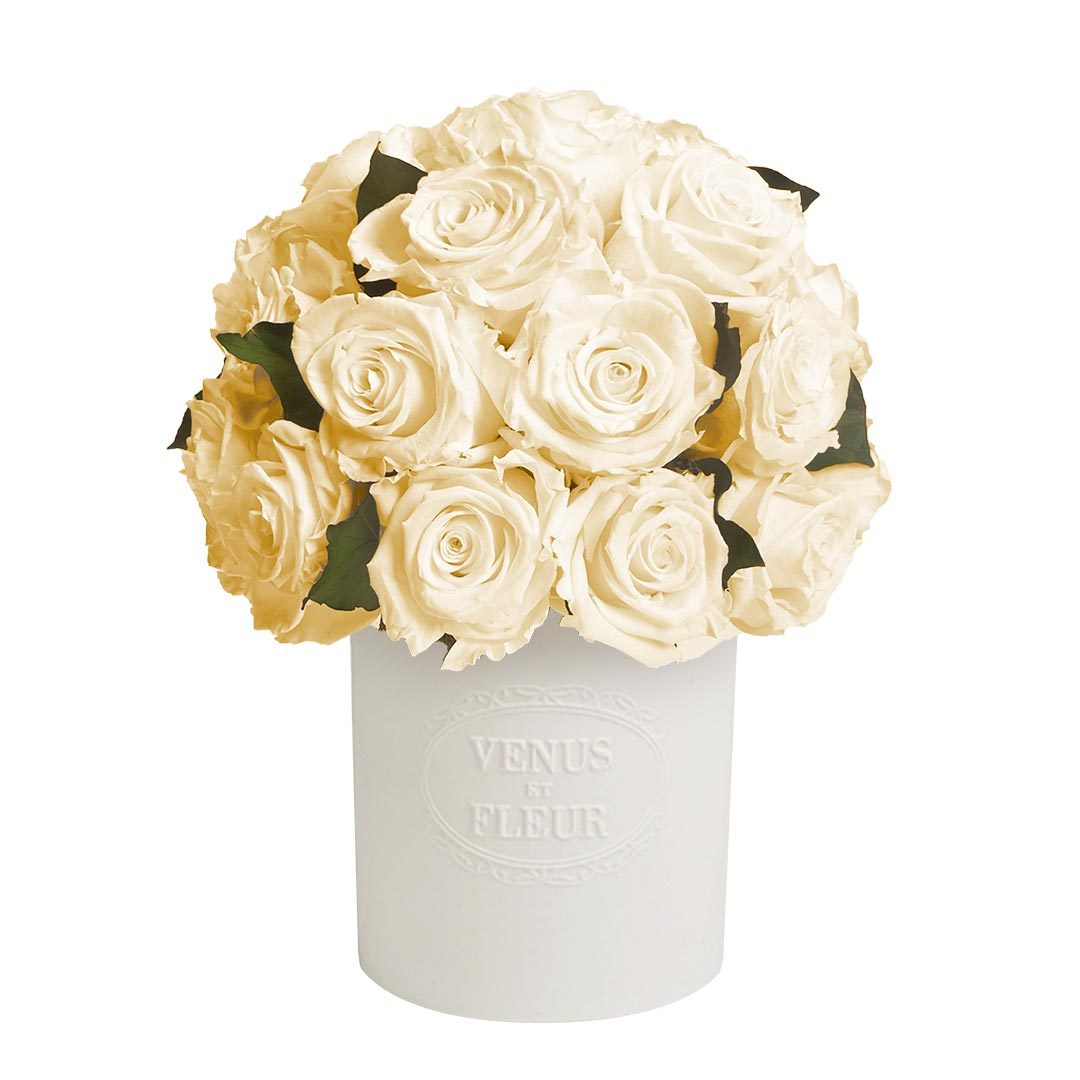 Fleura Vase with Eternity® Roses and Eternity™ Hedera Leaves