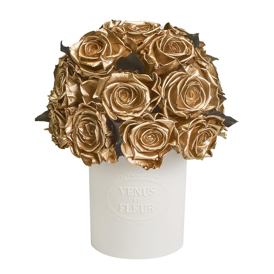 Fleura Vase with Eternity® Roses and Eternity™ Hedera Leaves