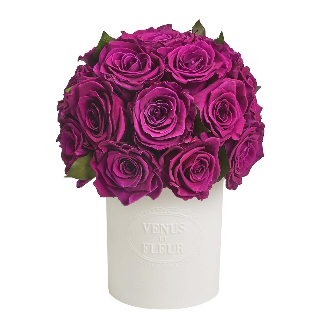 Fleura Vase with Eternity® Roses and Eternity™ Hedera Leaves