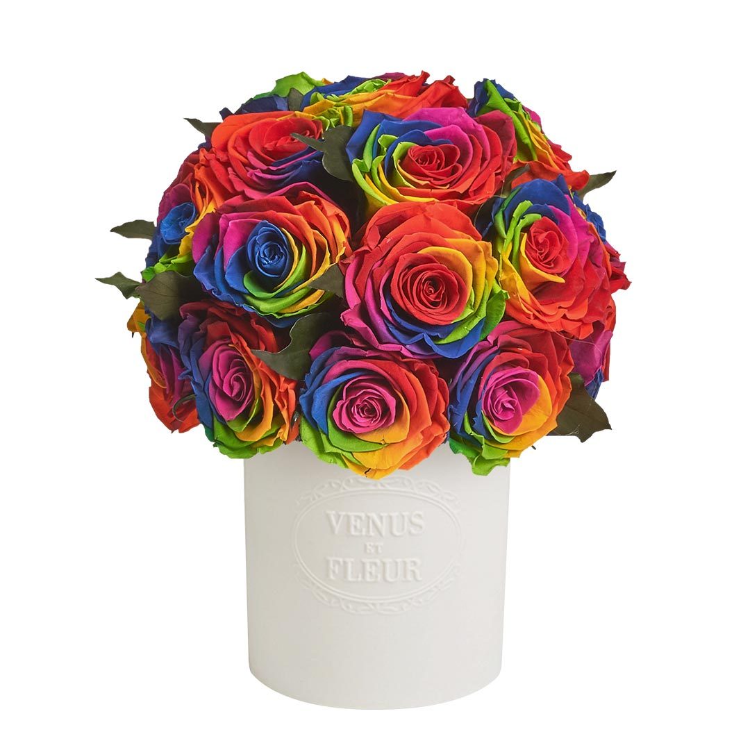 Fleura Vase with Eternity® Roses and Eternity™ Hedera Leaves