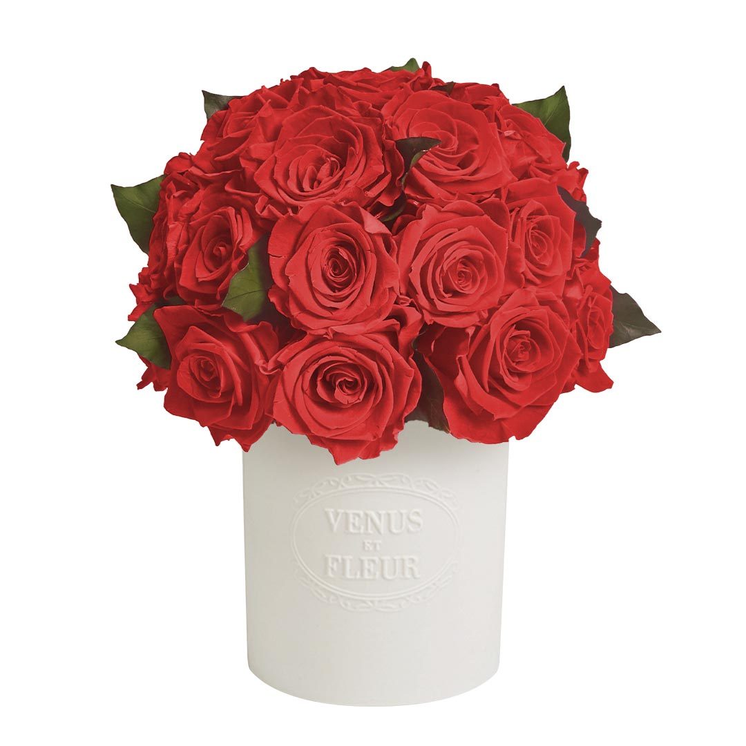 Fleura Vase with Eternity® Roses and Eternity™ Hedera Leaves