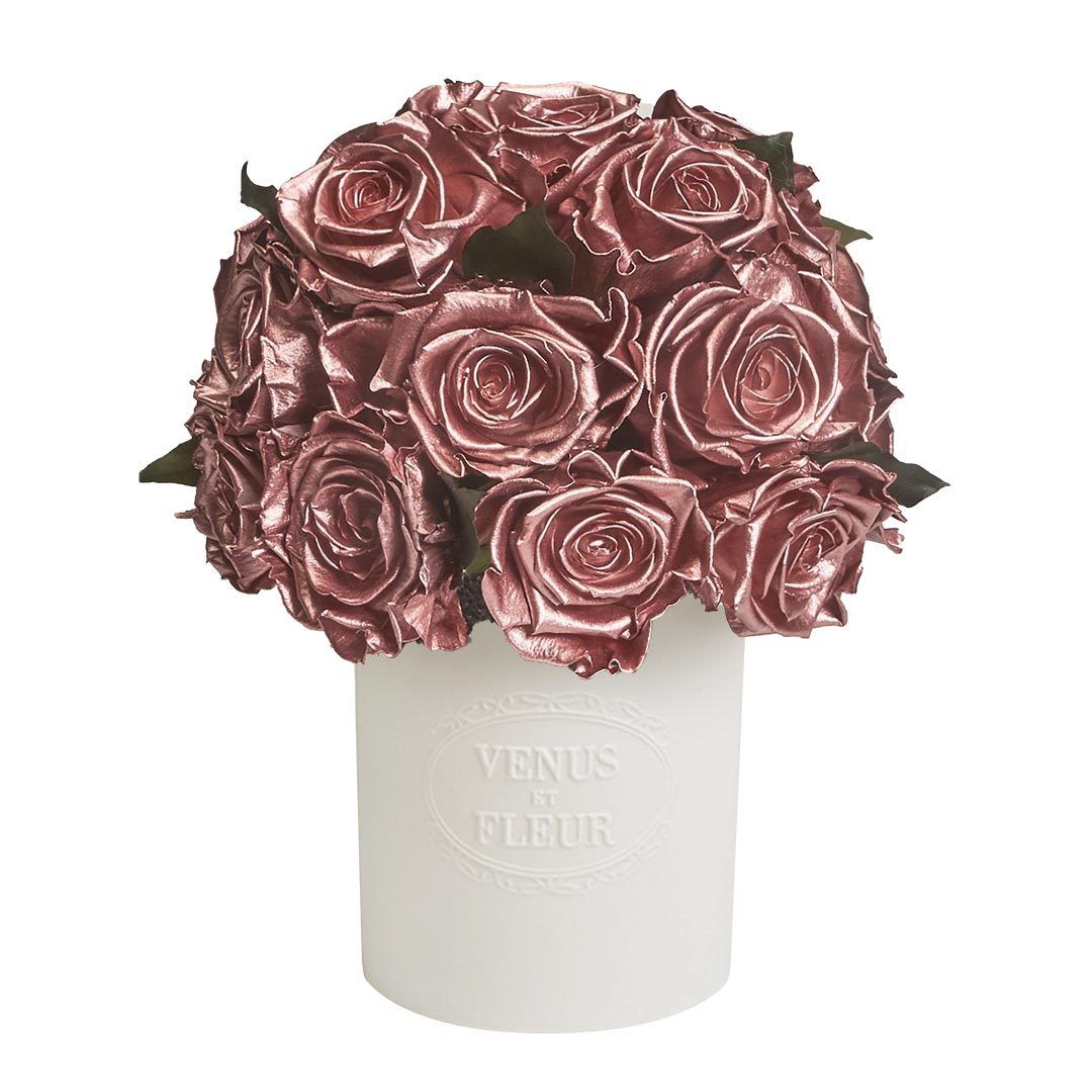 Fleura Vase with Eternity® Roses and Eternity™ Hedera Leaves