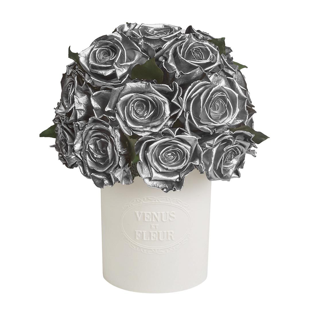 Fleura Vase with Eternity® Roses and Eternity™ Hedera Leaves