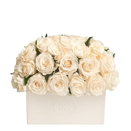 Serene Vase with Eternity® Roses & Eternity™ Hedera Leaves